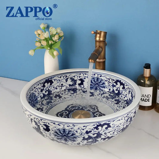 Torayvino Ceramic Vessel Sink and Faucet Set for Bathroom