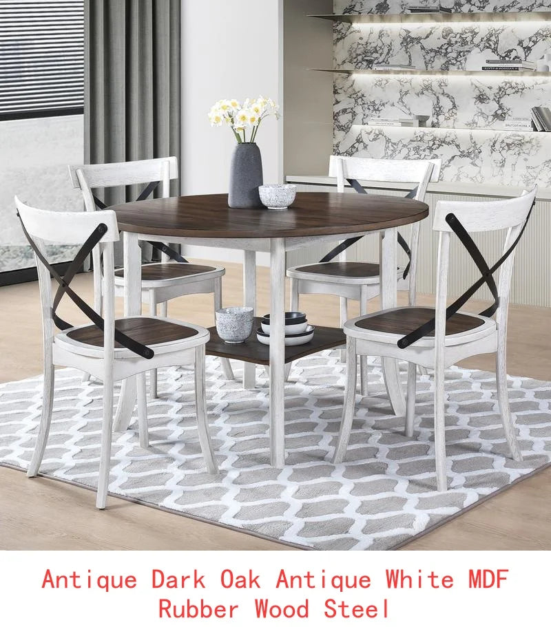 Round Dining Table Set With 4 Comfortable Chairs For Home