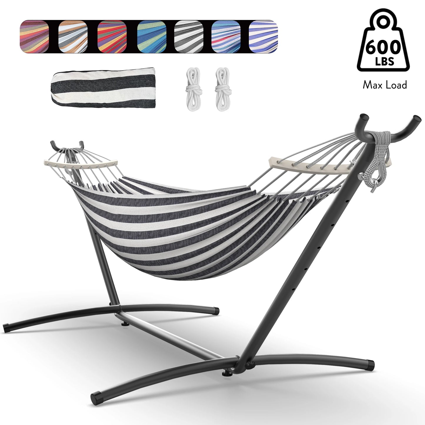Gyroor Hammock With Adjustable Stand Outdoor Furniture Storage Bag