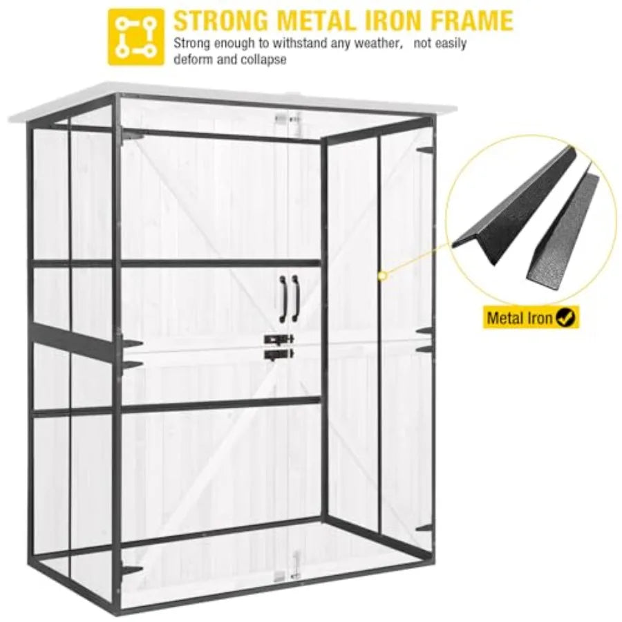 Mdng Waterproof Outdoor Storage Shed With Adjustable Shelves