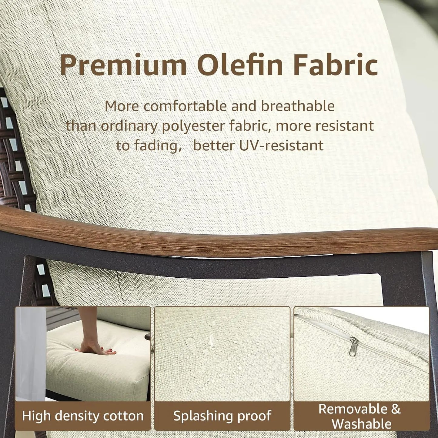 5 Pieces Patio Furniture Set, Outdoor Furniture Sofa Sectional Modern Metal Patio Conversation Set with High Back, Customized