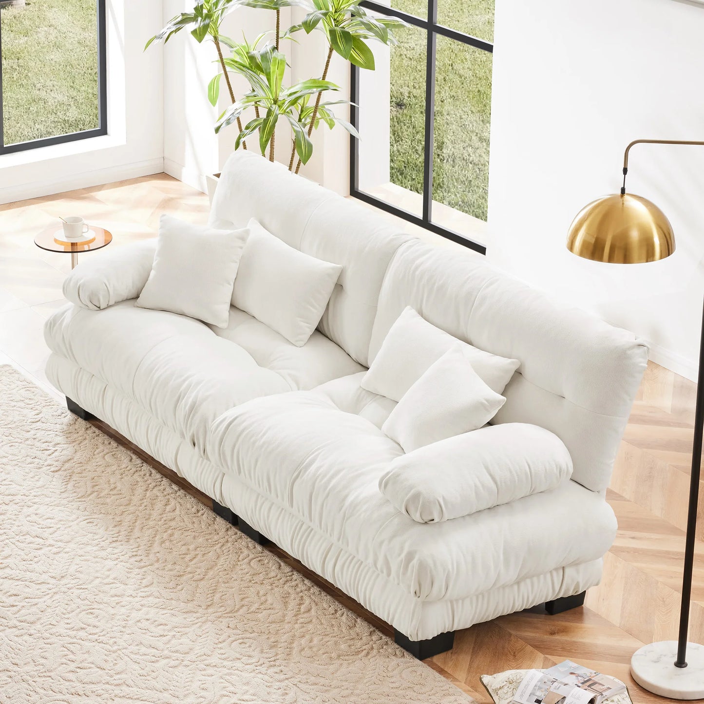 Modular Sectional Sofa Chenille With Ottomans Couch For Home Comfort