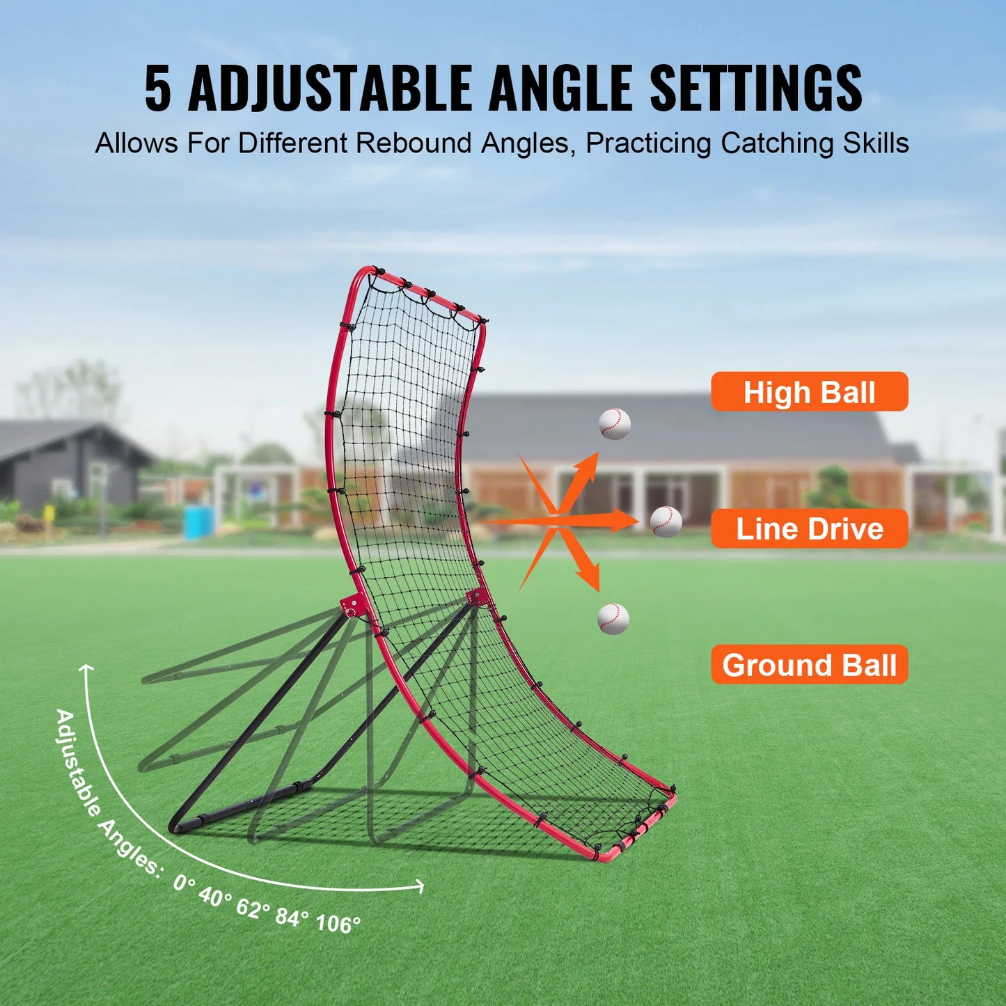 SucceBuy PitchBack Baseball Rebounder Net For Grounders Pop Flies