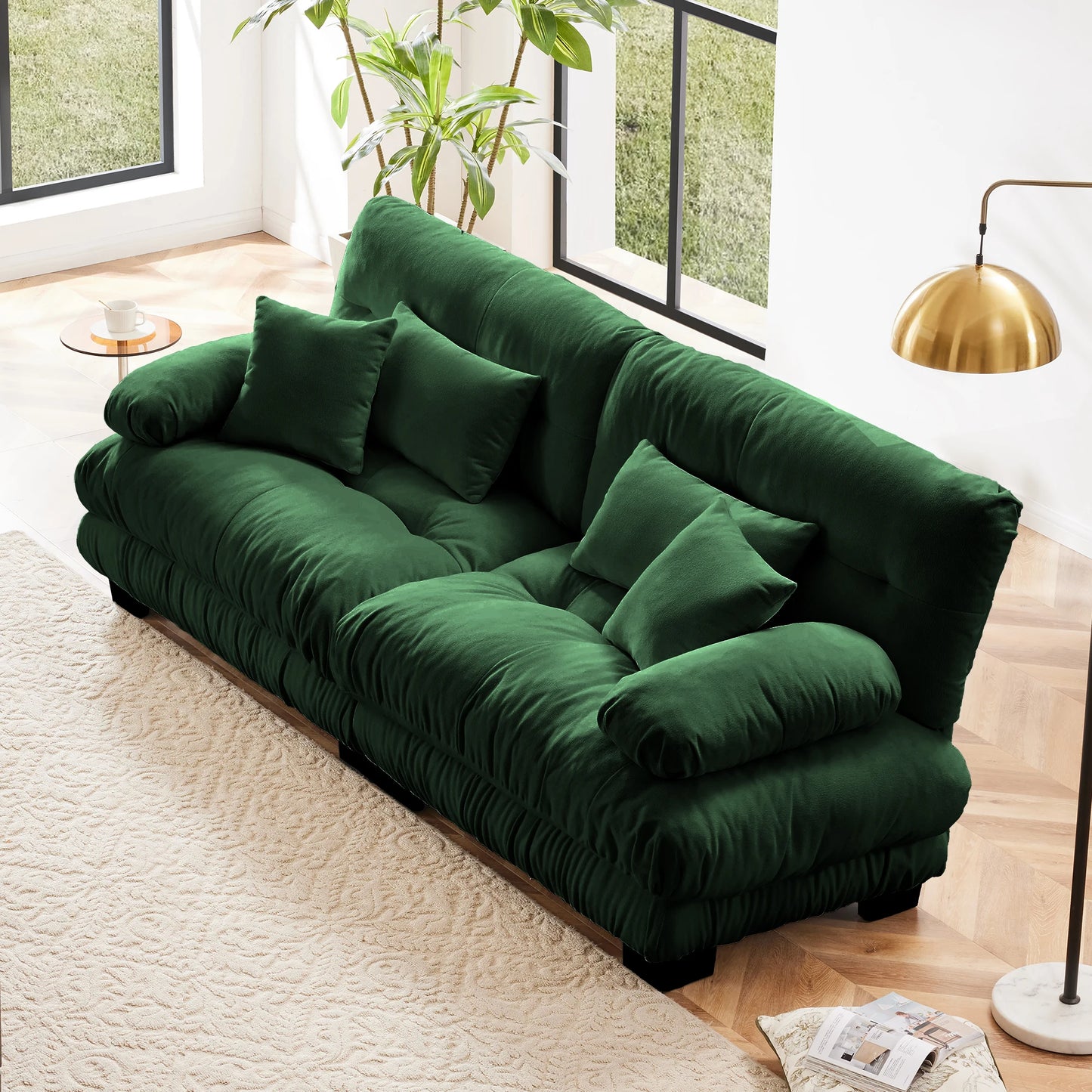 Modular Sectional Sofa Chenille With Ottomans Couch For Home Comfort