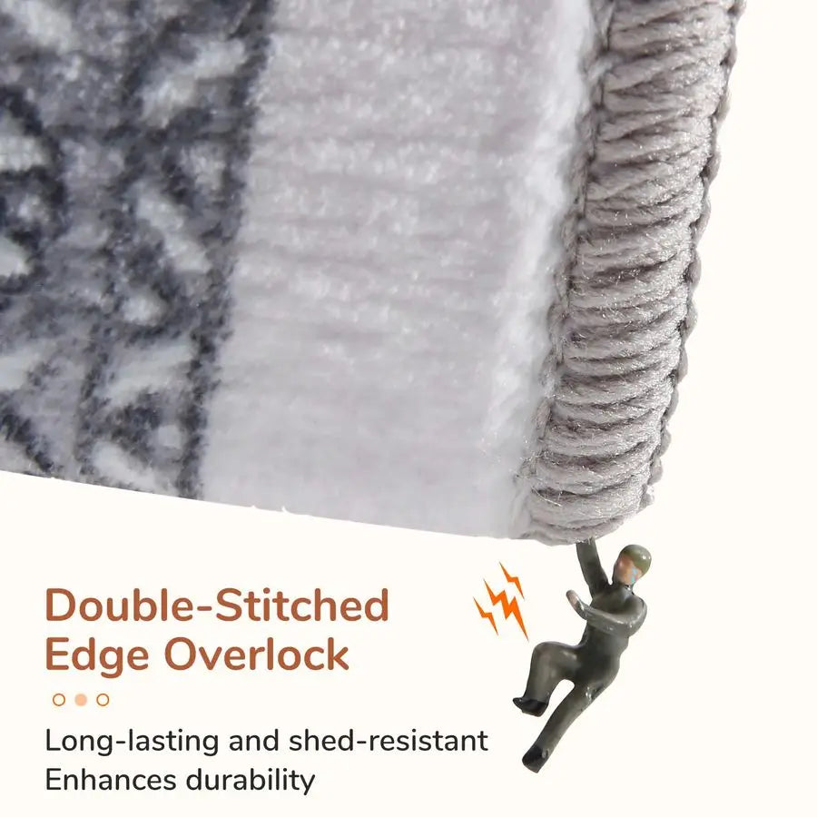 Washable Non-Slip Backing Faux Cashmere Low-Pile Area Rug