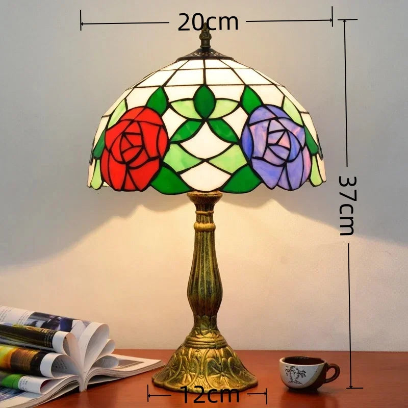 Jiankexing Retro Stained Glass Desk Lamp For Home Lighting