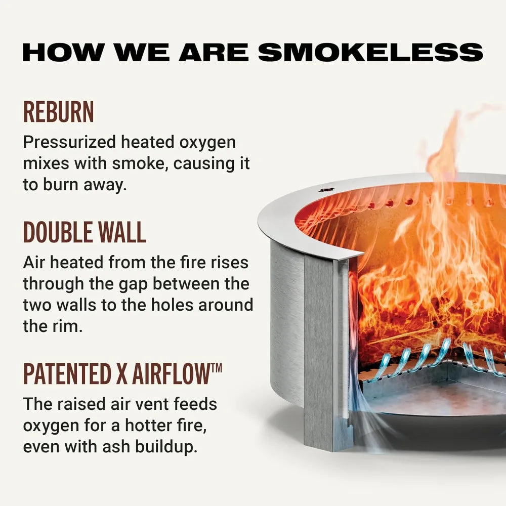 Smokeless Fire Pit X Series 24 Corten Steel Outdoor Patio