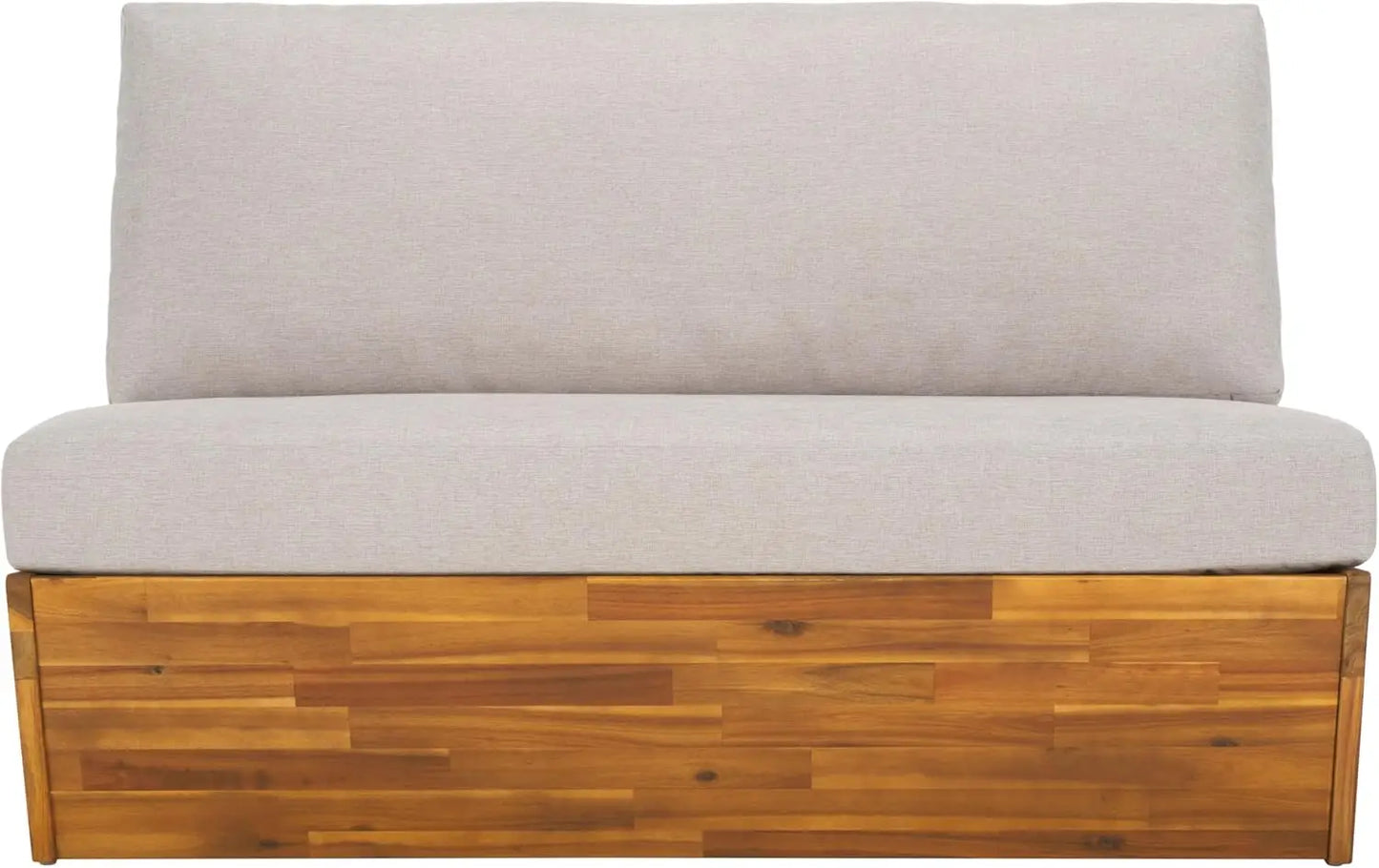 Outdoor Collection Dune NaturalLight Grey Solid Wood Sofa