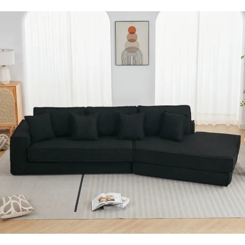Combination Convertible Sofa Bed 3 Seater With Lamb Wool Fabric