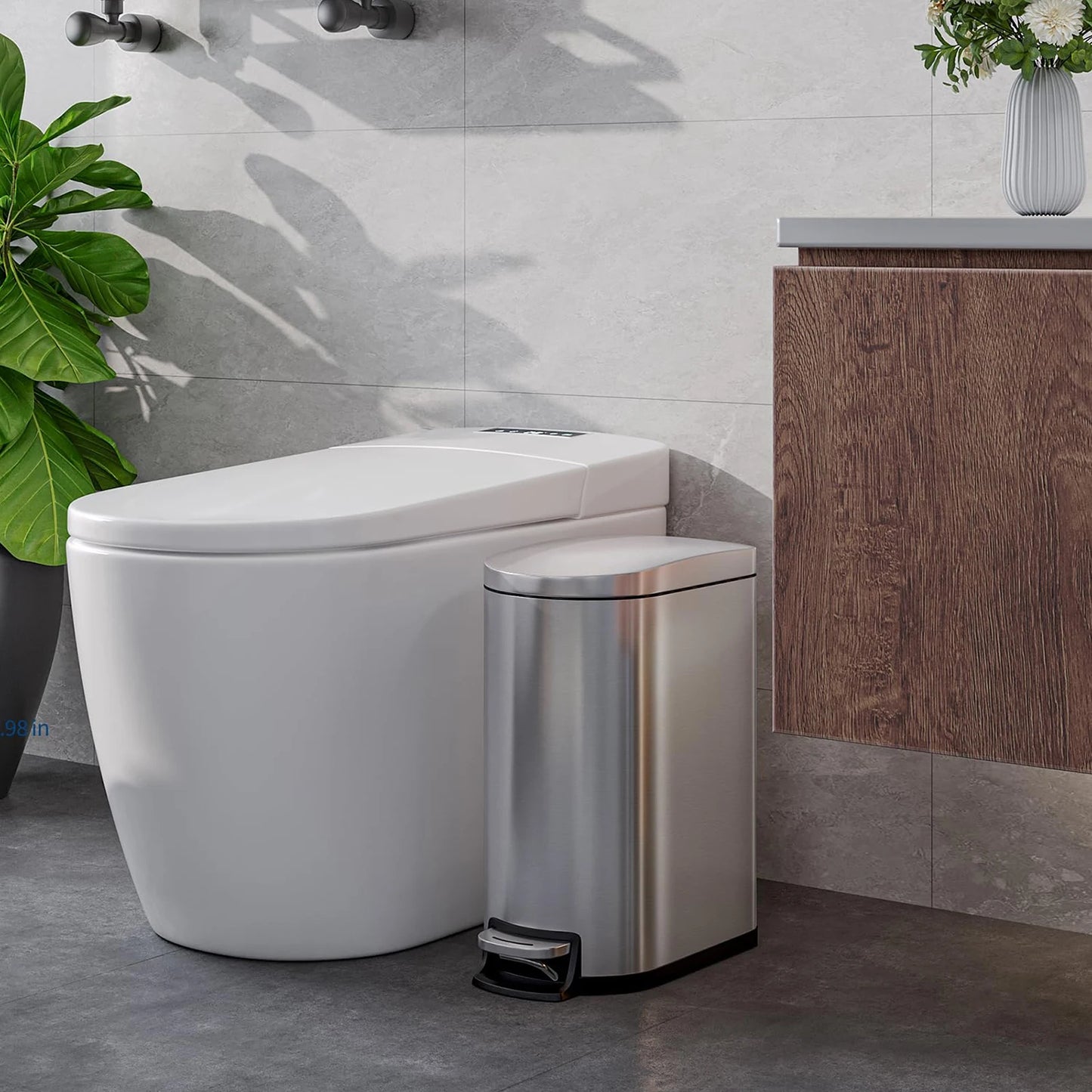 TWISTER Step On Stainless Steel Kitchen Trash Can With Removable Inner Buckets