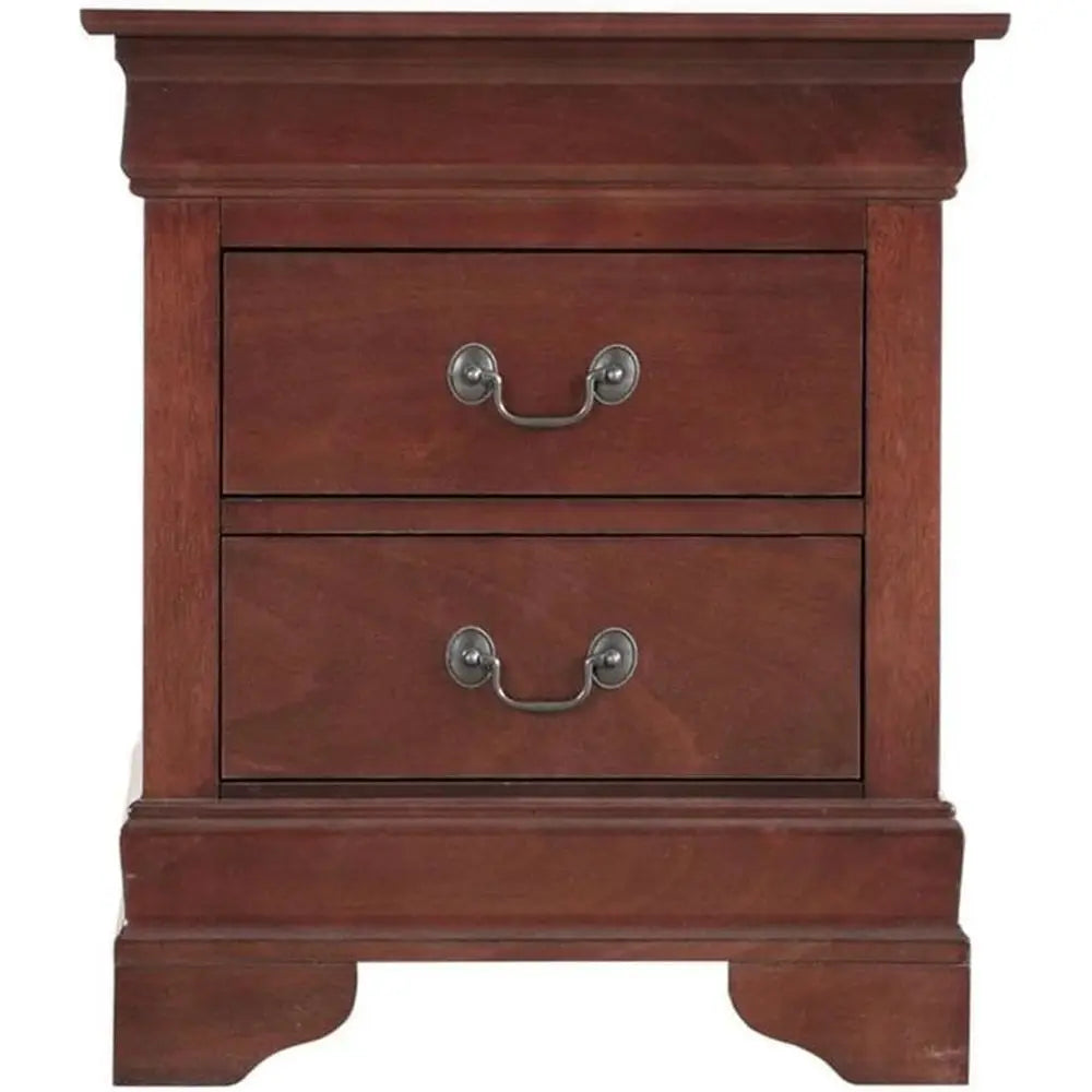 2-Drawer Wooden Nightstand Bedside Table For Bedroom