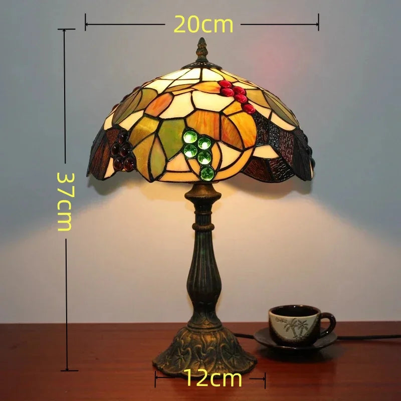 Jiankexing Retro Stained Glass Desk Lamp For Home Lighting