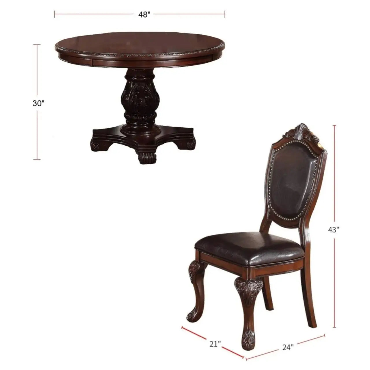 5 Piece Dining Set With Round Table And Four Chairs