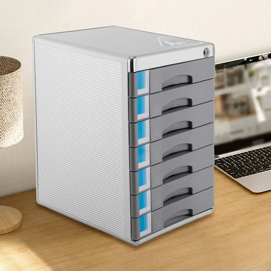 Aluminum Alloy Drawer Organizer With Lockable 7 Compartments For Office