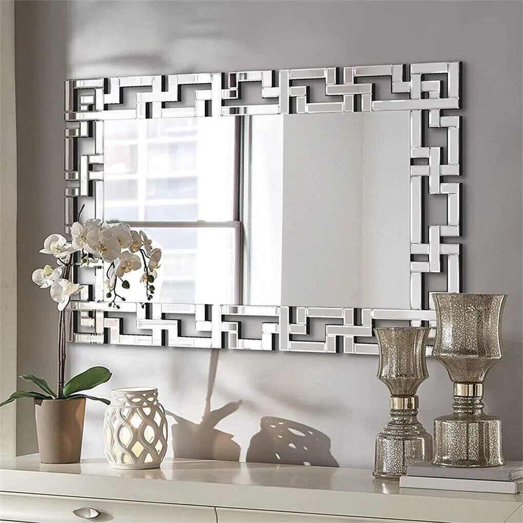 Venetian Art Mirror With Beveled Edge For Living Room Bathroom