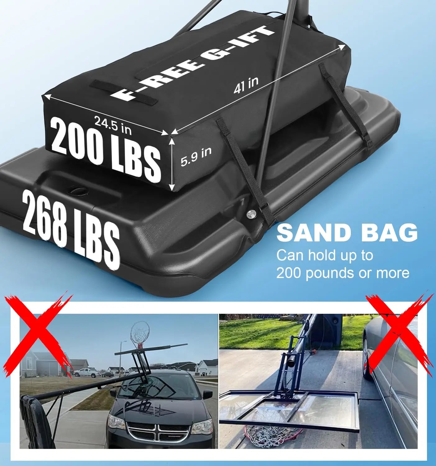 Portable Adjustable Outdoor Basketball Hoop System For All Ages