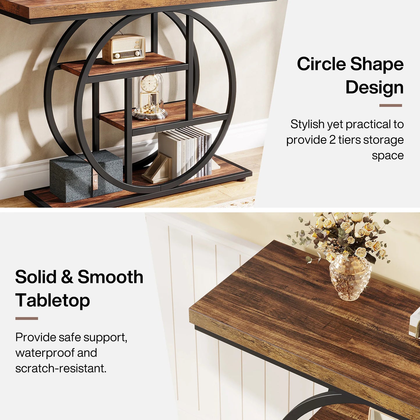 Tribesigns 4-Tier Console Table For Entryway Hallway Living Room