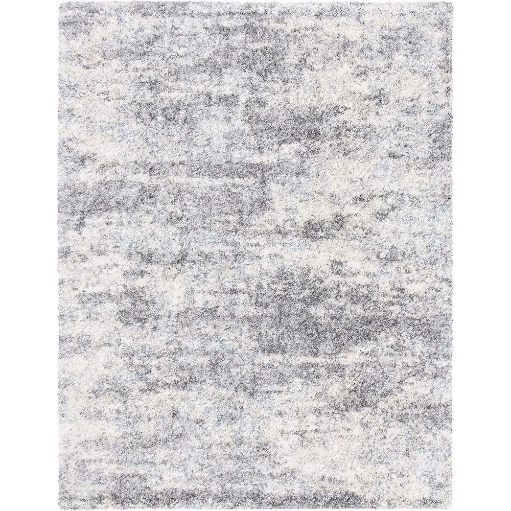 Plush Fabric Jacquard Striped Area Rug Nonwoven Backing Easy Clean