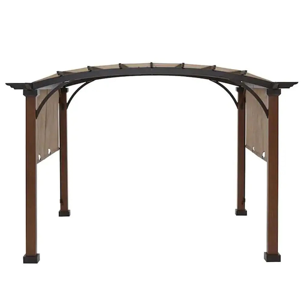 Arched Metal Pergola Gazebo With Retractable Canopy For Patio