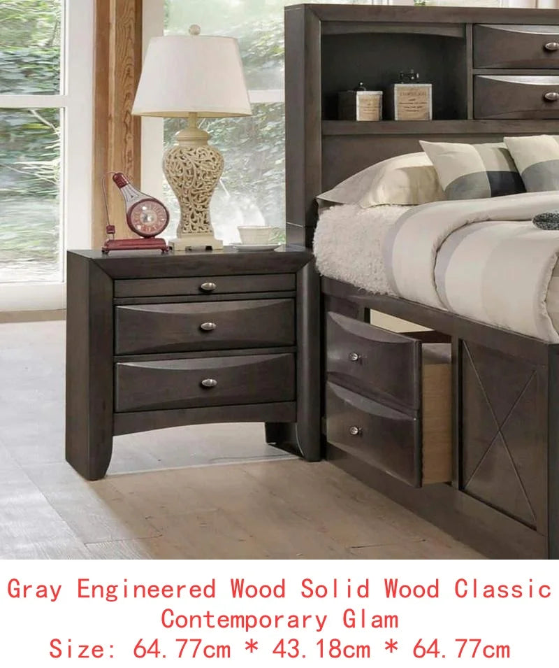 Contemporary Bed With Footboard Drawers And Headboard Bookcase