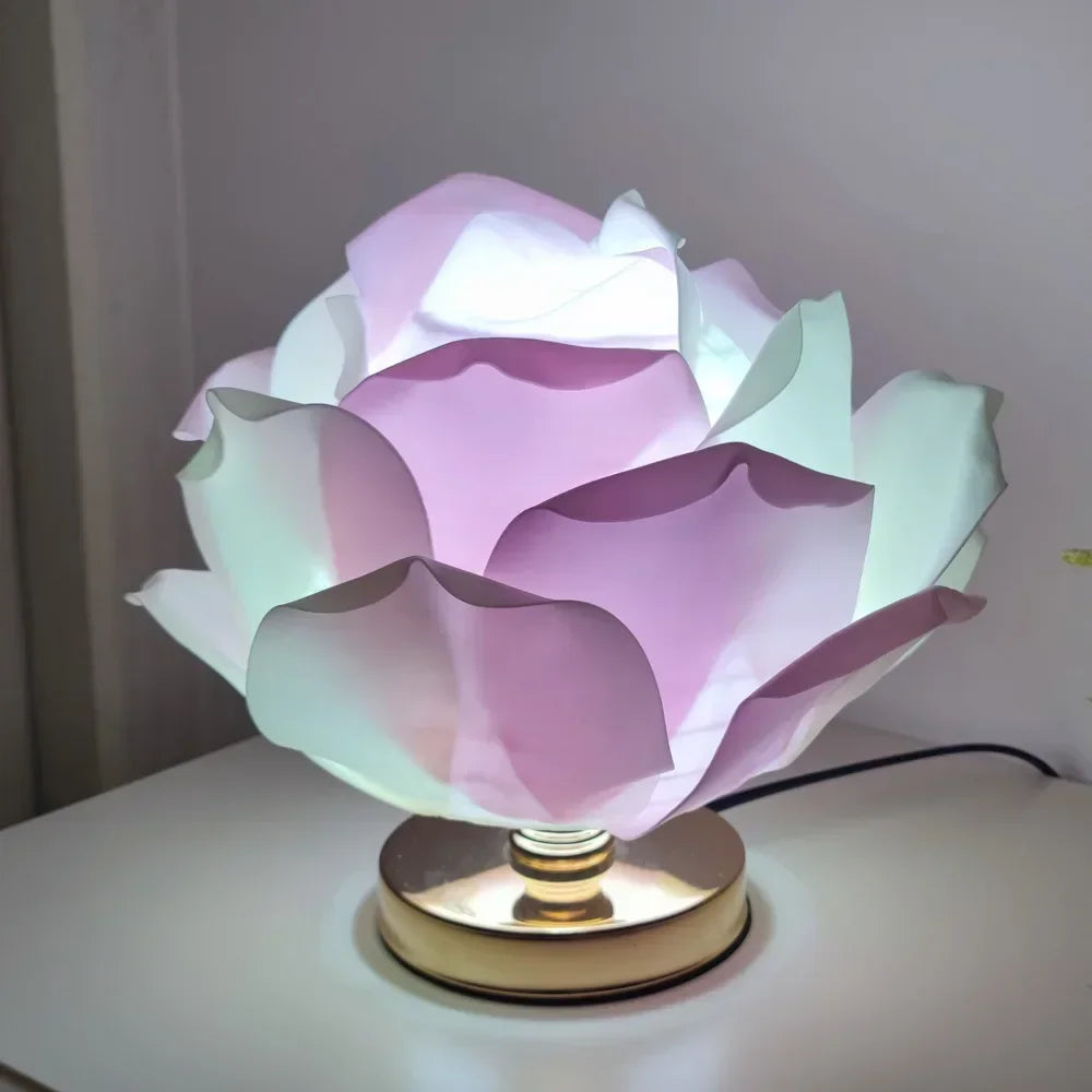 Creative Rose Floral Table Lamps For Girls Bedroom