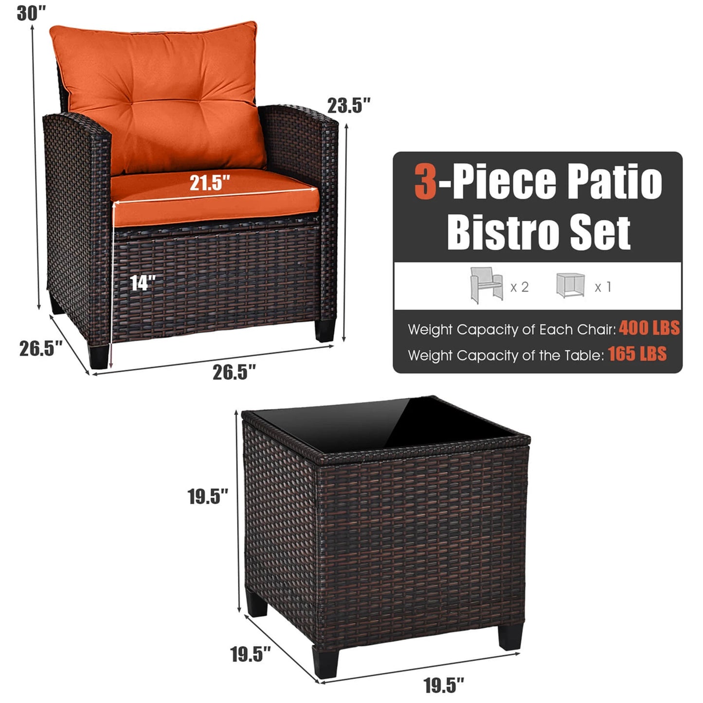 Homasis Outdoor Rattan Furniture Set With Cushioned Conversation Sofa