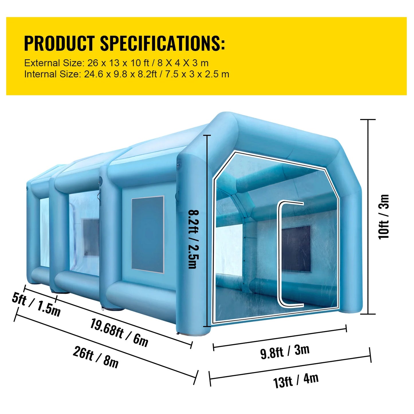 SucceBuy Inflatable Spray Booth Tent For Car Painting