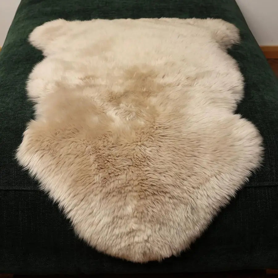 Genuine Sheepskin Wool Area Rug Lambskin Throw for Living Room