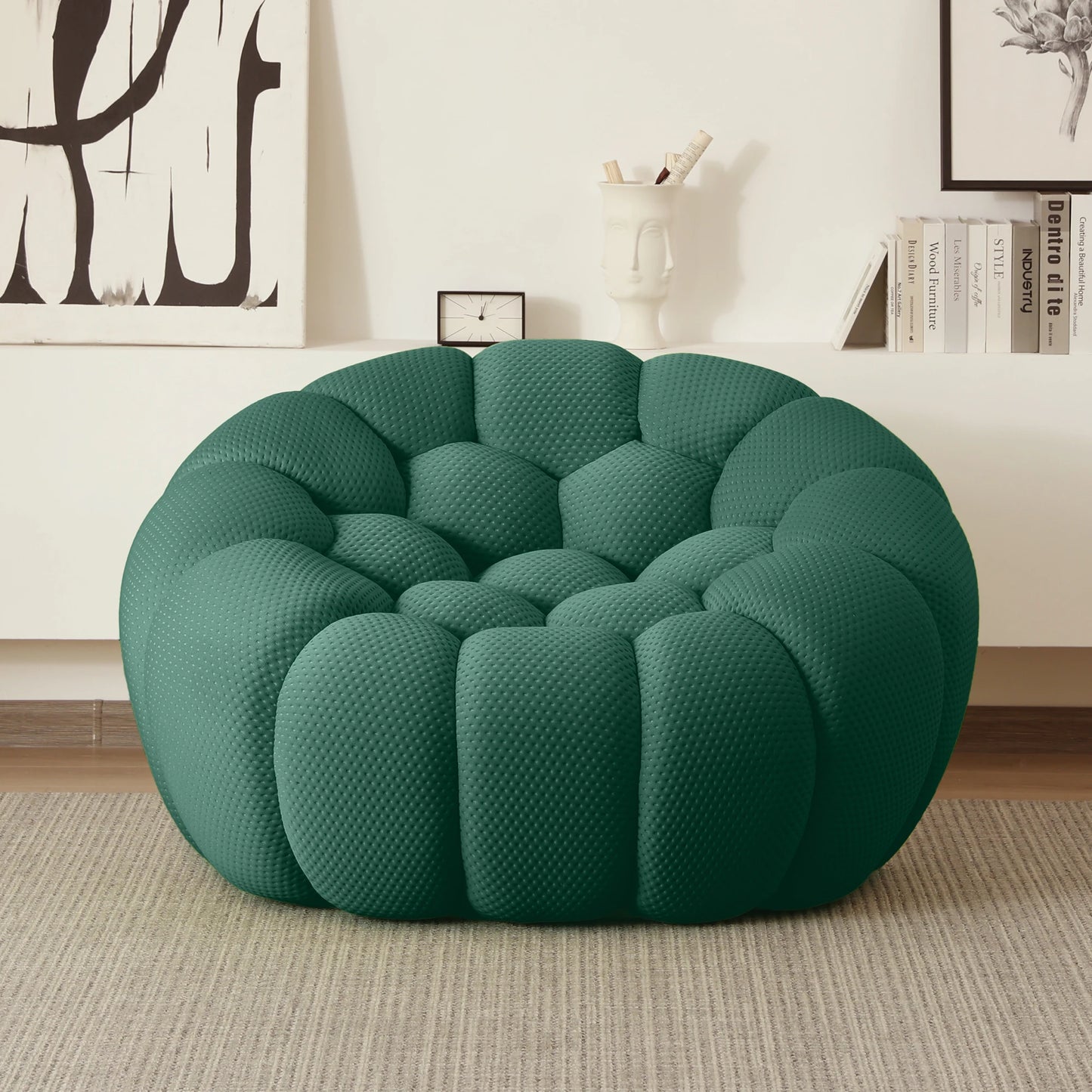 Sdorens Boneless Bubble Football-Shaped Couch Lounge Chair For Living Room