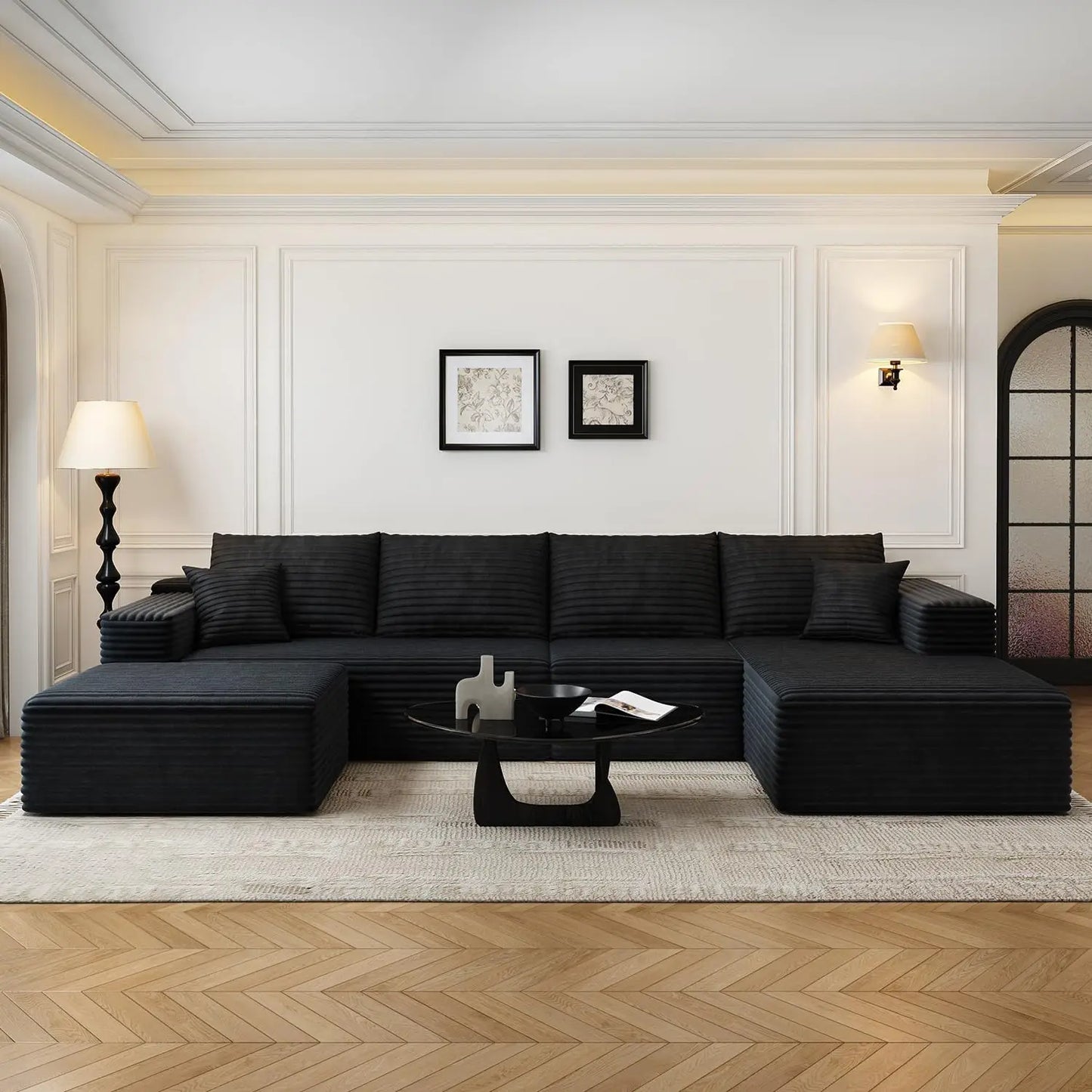 XPLVCN Modular Sectional Sofa With L Shaped Chaise Modern Upholstered