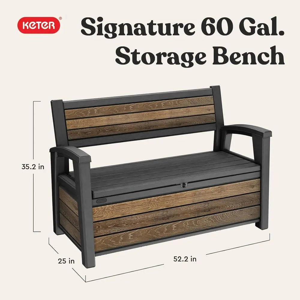 DAFIFY Signature Storage Bench Deck Box For Patio Furniture
