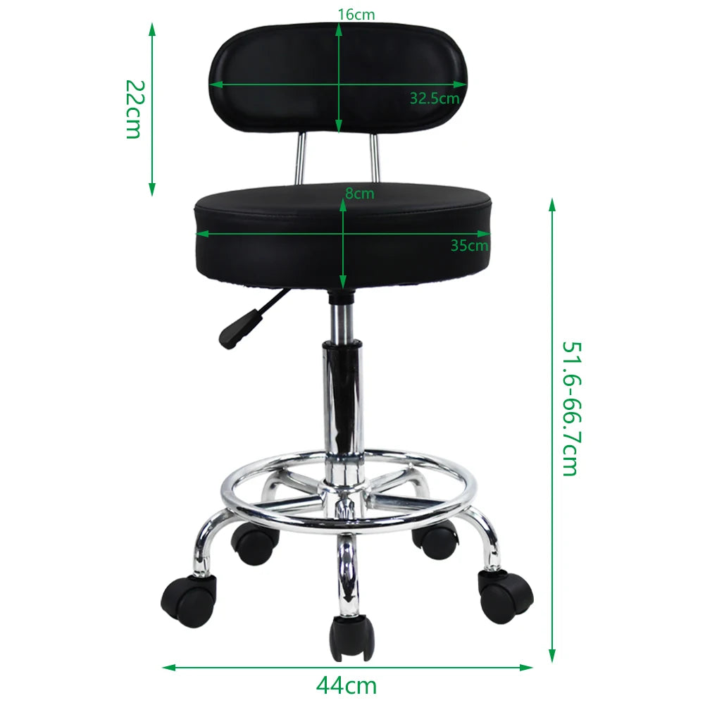 KKTONER PU Leather MidBack Rolling Stool With Footrest Office Chair