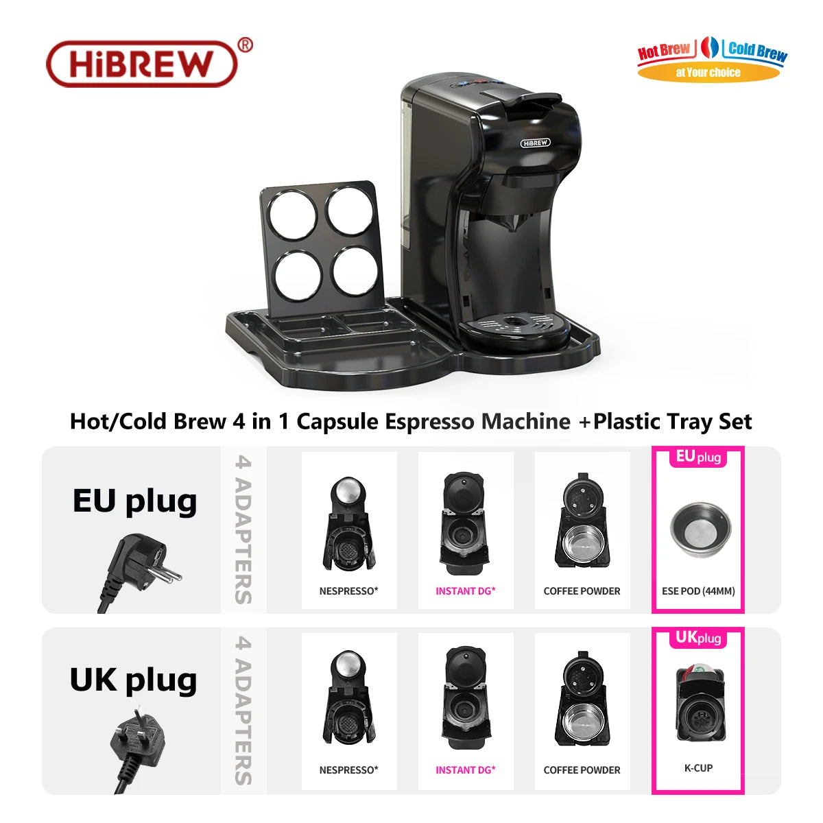 HiBREW 19 Bar 4in1 Espresso Capsule Coffee Machine