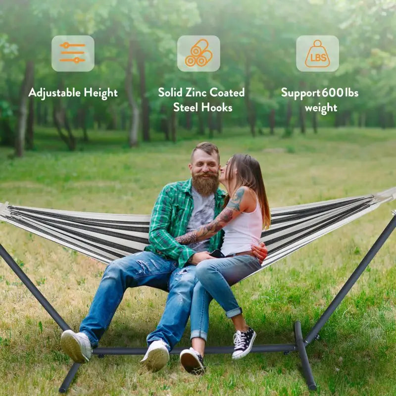 Gyroor Hammock With Adjustable Stand Outdoor Furniture Storage Bag