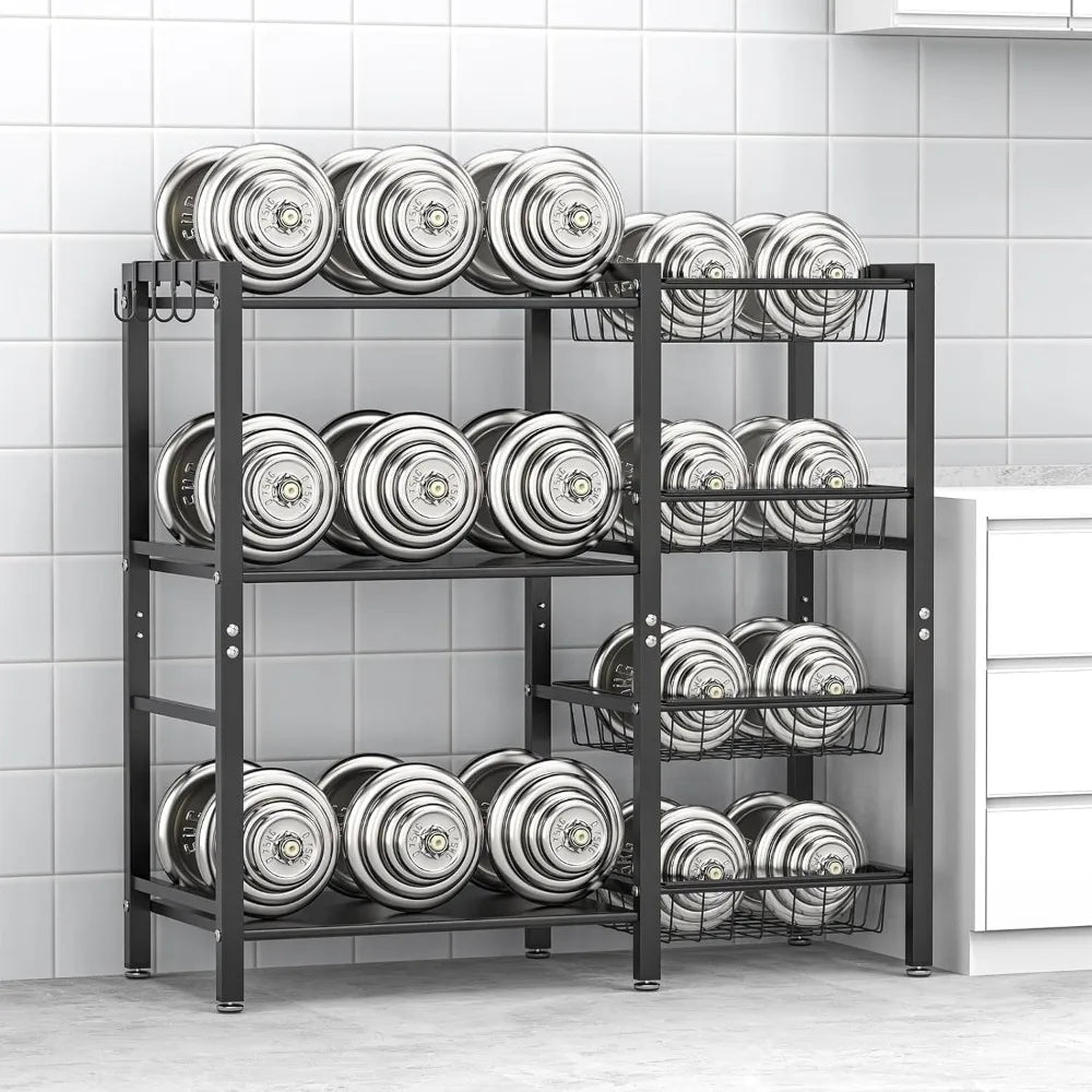 Storage Rack Kitchen Baker's Rack - Utility Microwave Oven Stand with Steel Mesh Baskets