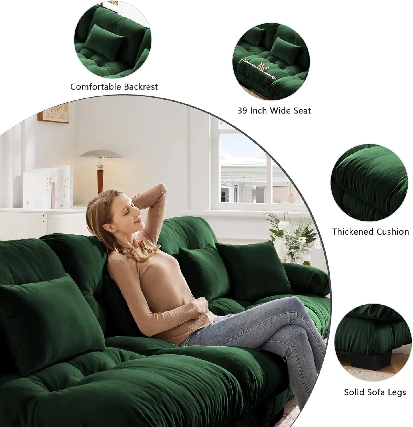 Modular Sectional Sofa Chenille With Ottomans Couch For Home Comfort