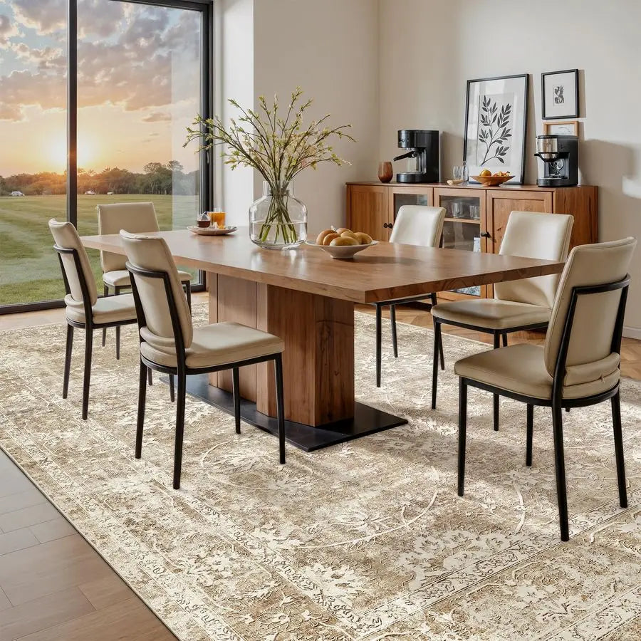 Machine Washable Wool Area Rug For Living Room Non Slip