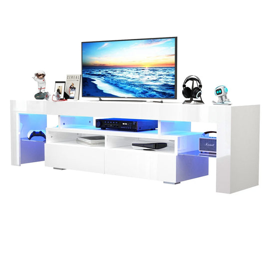 QiaoShiRen LED TV Stand With 20 Lighting Modes Storage Cabinet