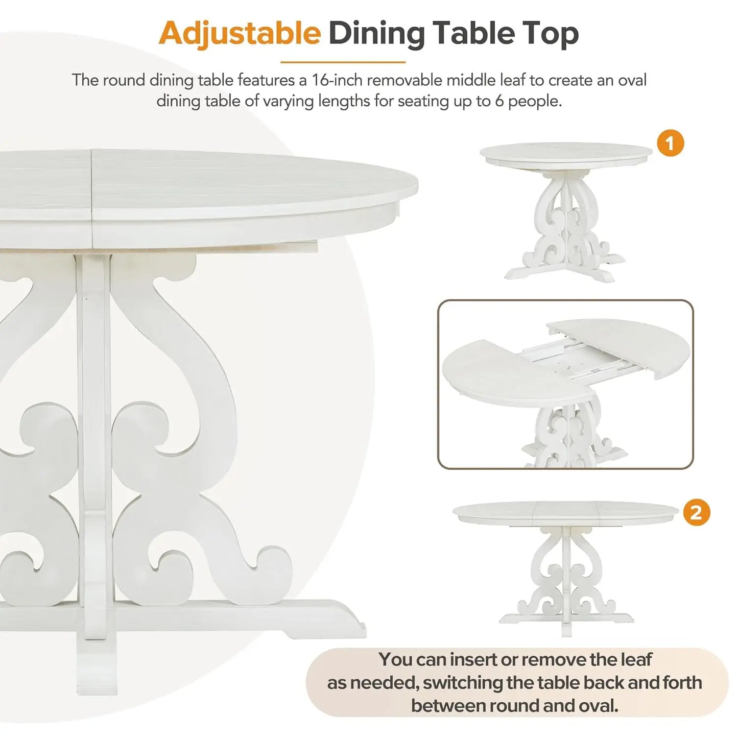 Round Dining Table Set For Four With Extendable Table Chairs