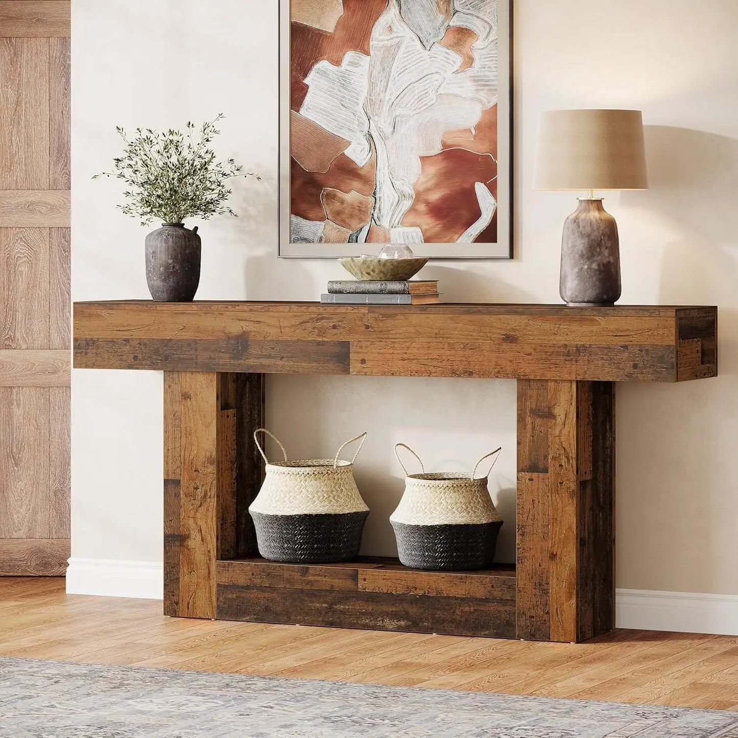 Tribesigns Farmhouse Console Table For Entryway With Sturdy Base