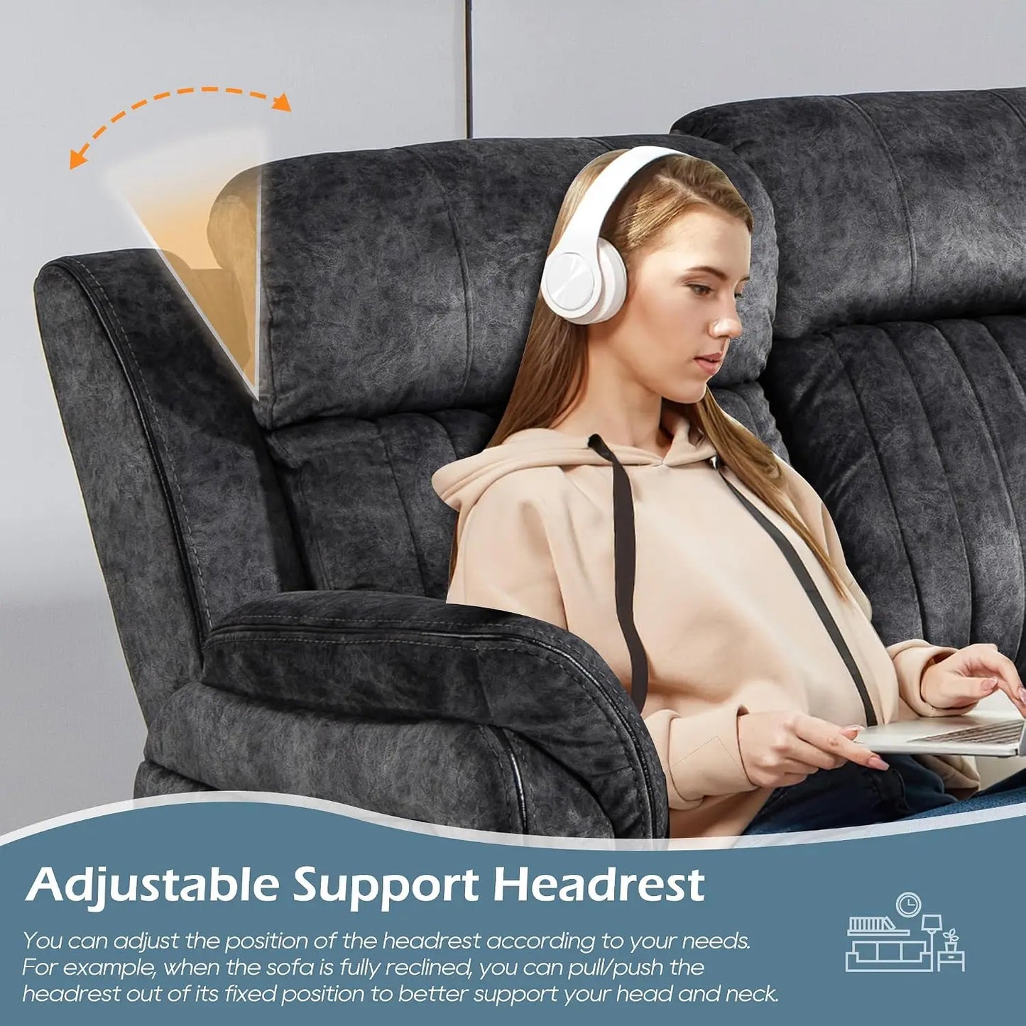 Zero Gravity Power Reclining Loveseat With Adjustable Headrest Wireless Charge