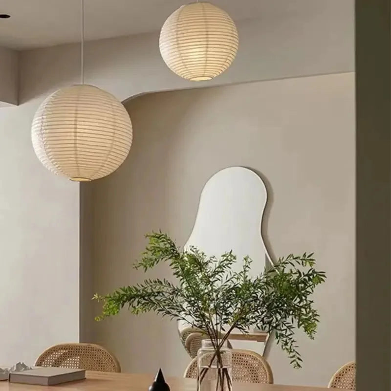 Kluzzi Japanese Style Paper Lampshade Pendant Lamp Rice Paper Chandelier