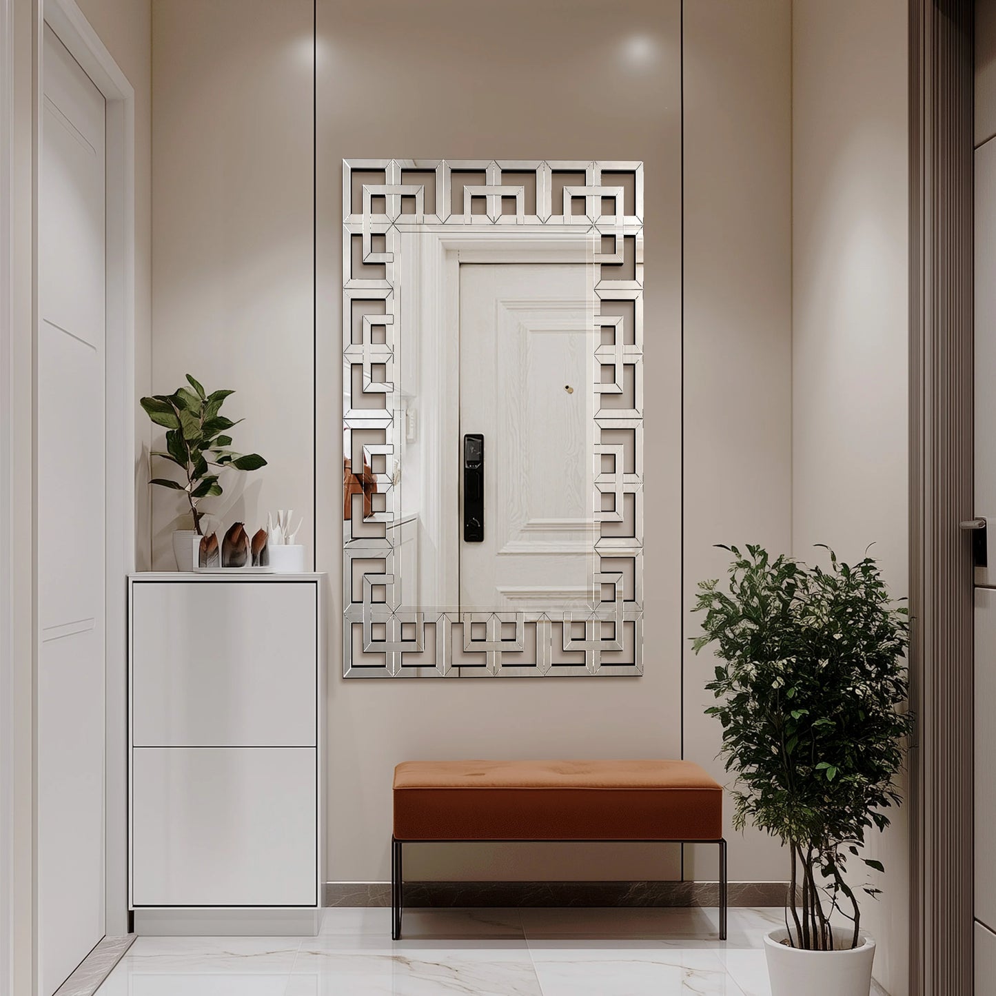 Venetian Art Mirror With Beveled Edge For Living Room Bathroom