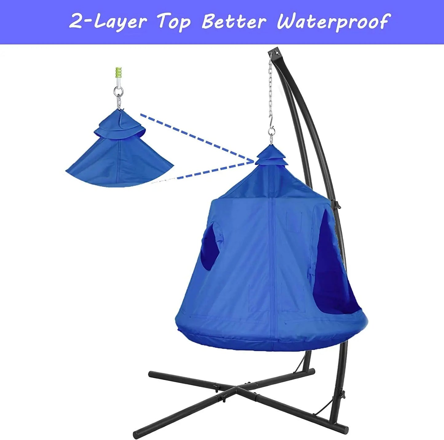 Hammock Chair Stand With Swing Chair LED Lights For Outdoors