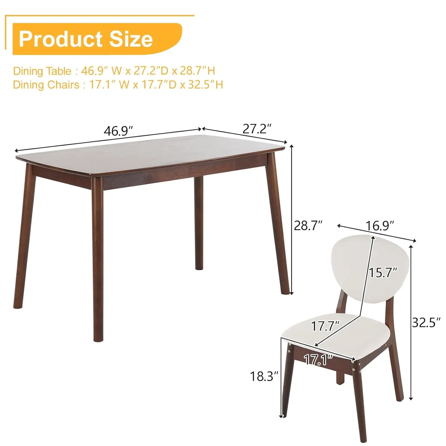 Mid-Century Modern Dining Table Set For Four To Five