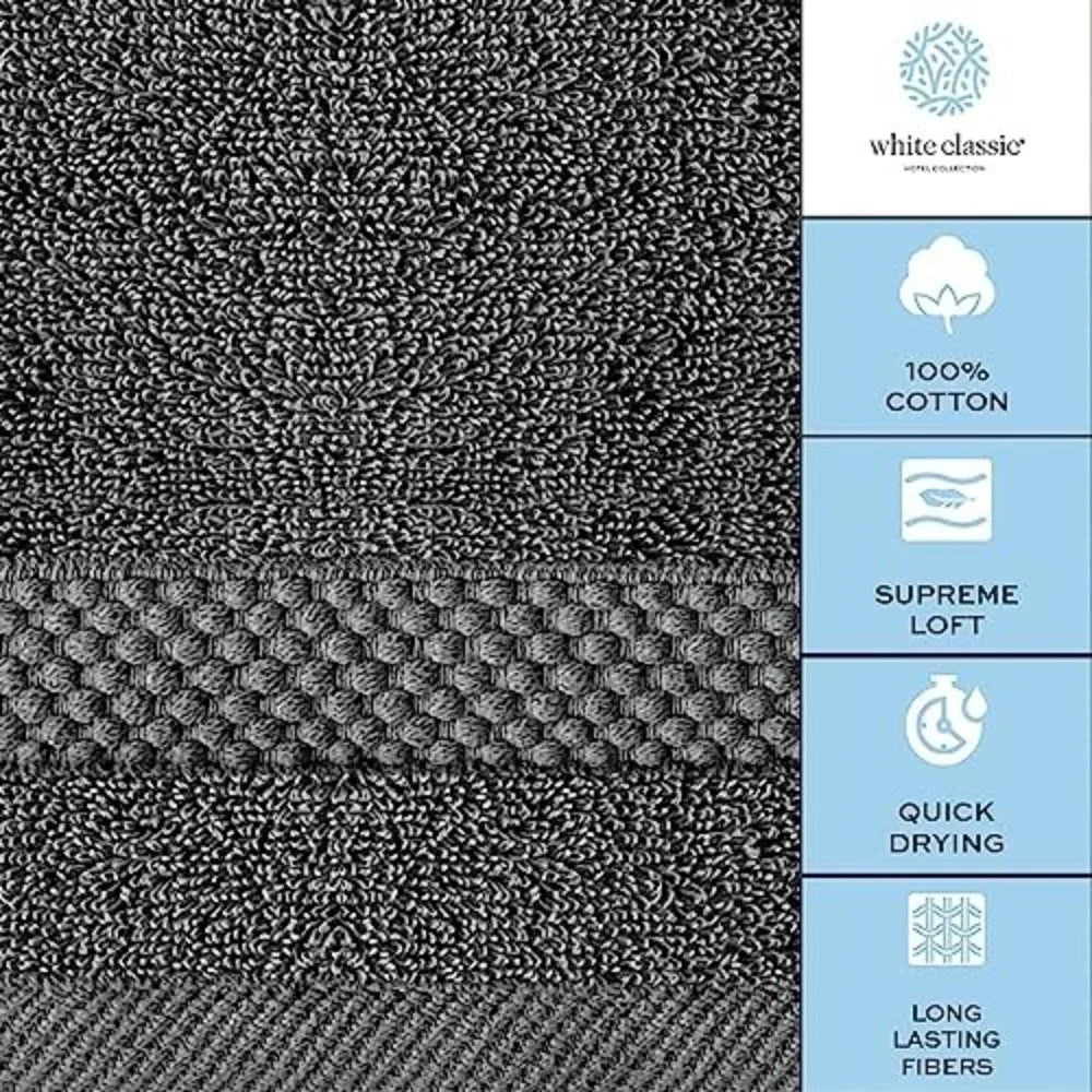 Cotton Washcloths - 13x13 Hotel Face Towel - Multi Color 12/Pack