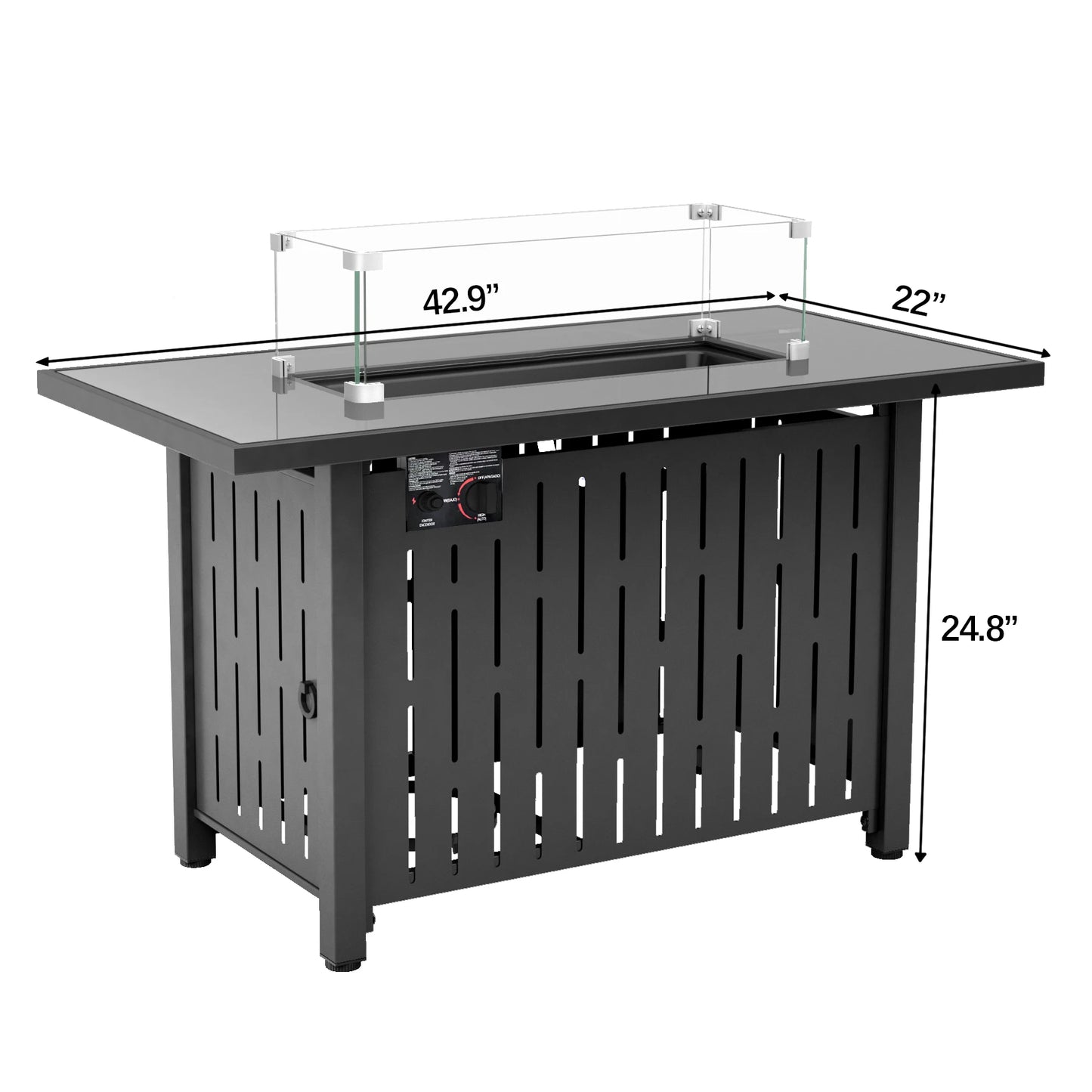Naga Bahna Gas Fire Pit Table Outdoor 50000 BTU Lid