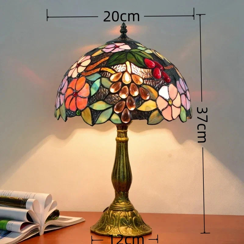 Jiankexing Retro Stained Glass Desk Lamp For Home Lighting