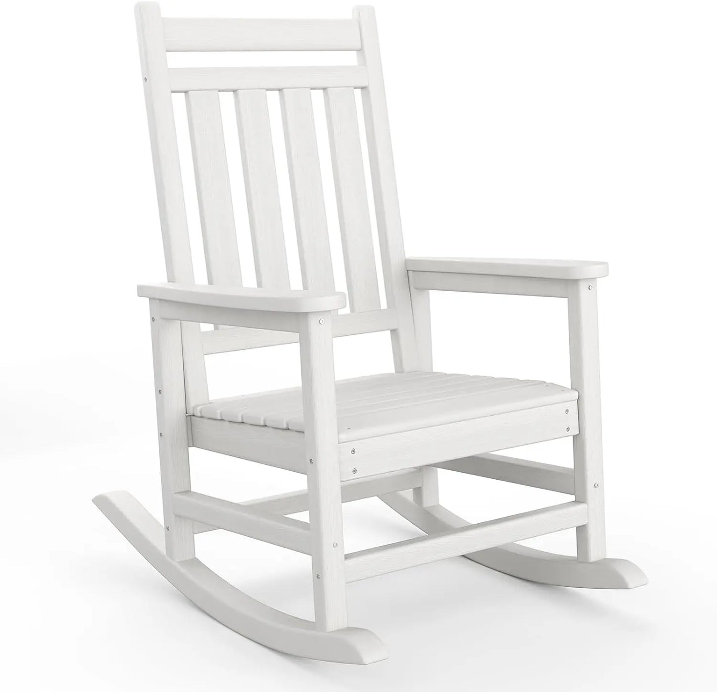 Outdoor Rocking Chair, All-Weather HDPE Patio Rocking Chairs for Adults, 380lbs Weight Capacity, Ergonomic Design, for Porch