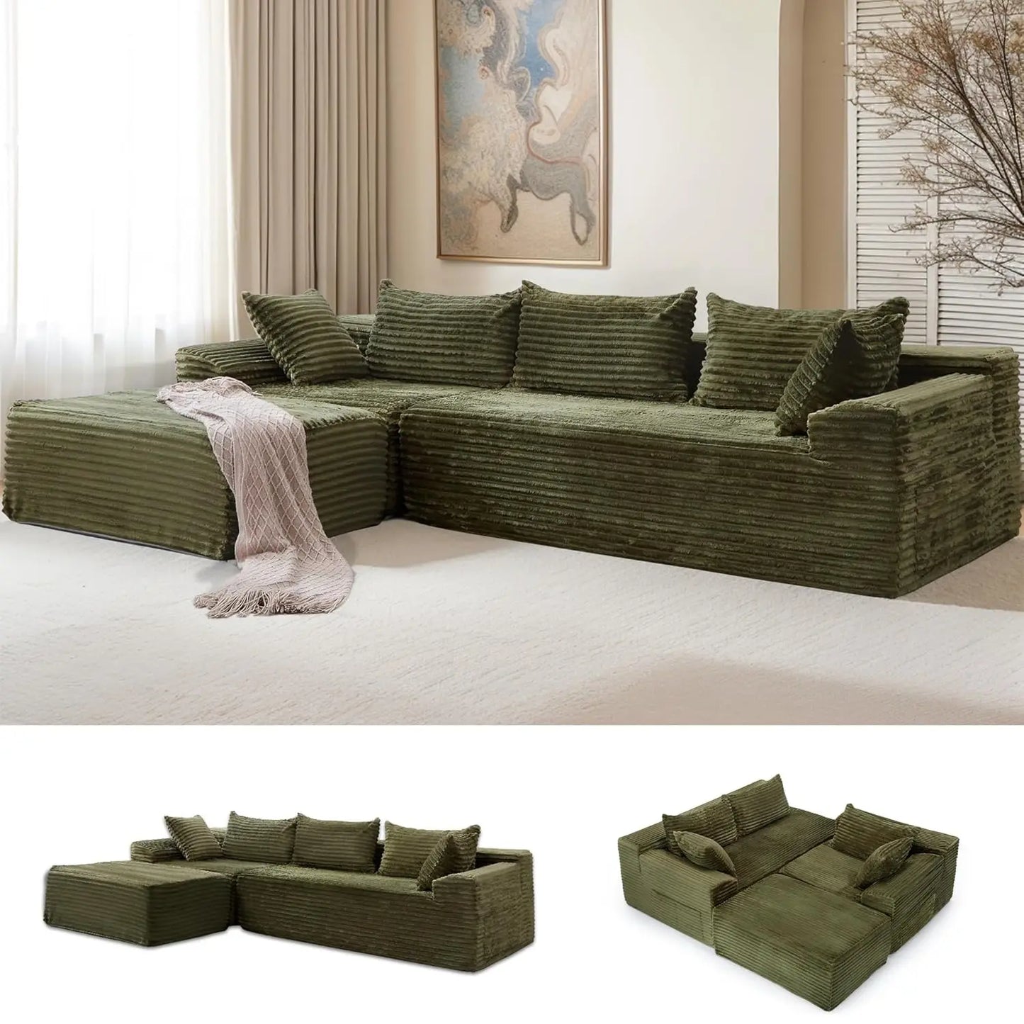 Modular Sectional Sofa With L Shaped Chaise